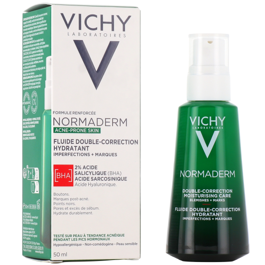 Vichy Normaderm fluide double correction hydratant - Peau acnéique