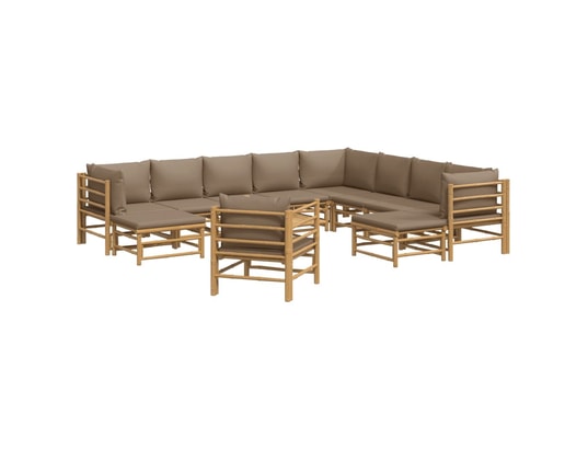 LES TENDANCES - Salon extérieur Salon de jardin-brun-11 places-55x65x30-490509