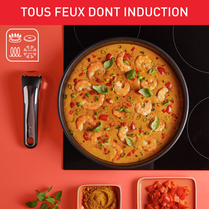 Ingenio Préférence, Batterie de cuisine 13pcs, Inox, antiadhésif, Induction