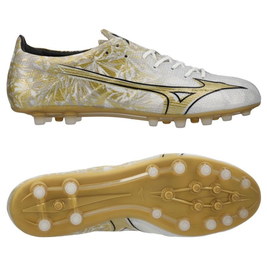 Mizuno Alpha Elite AG Prism Gold - Blanc/Doré/Noir