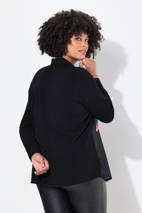 Bluse, Straight Fit, Vorderseite Frauengesichts-Print