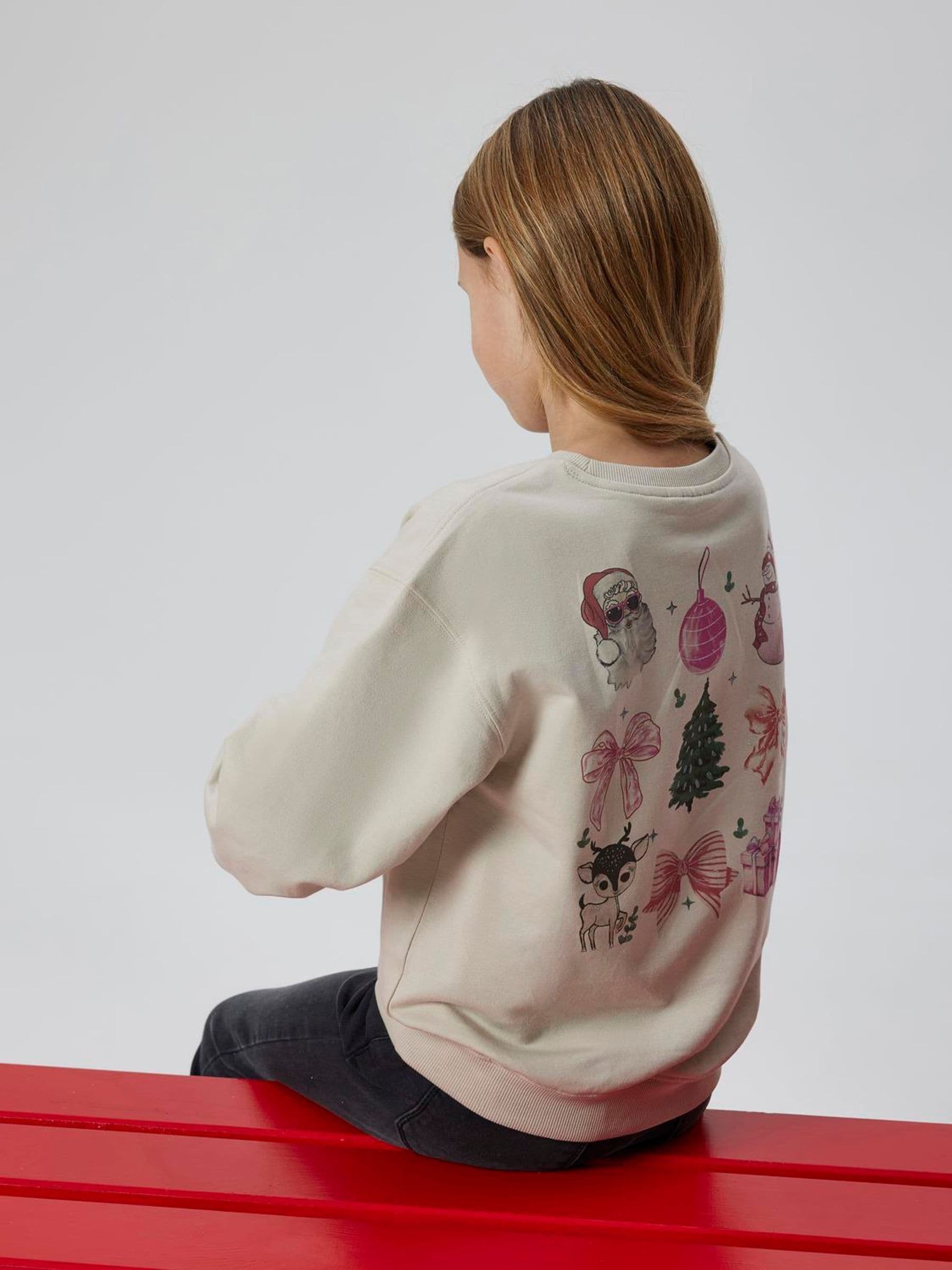 NAME IT - Kerstmis sweatshirt met strikdetail