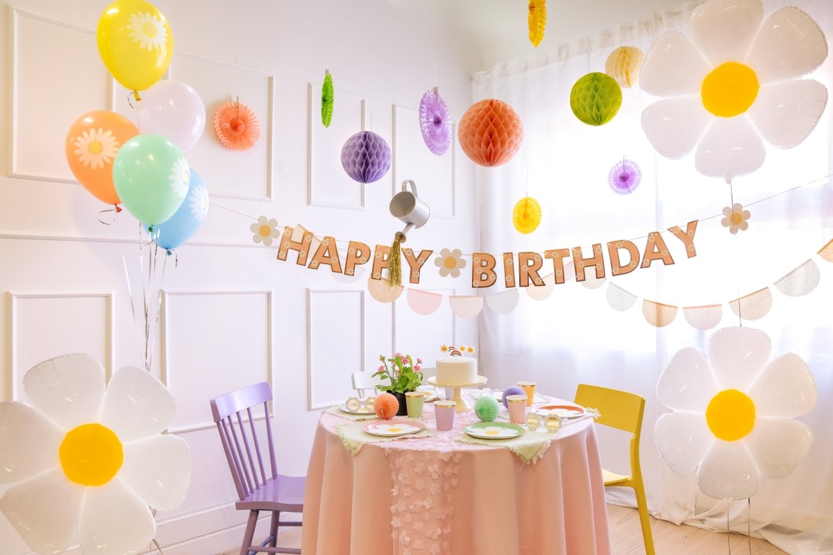 Happy Birthday Letterslinger Goud Roze 2m