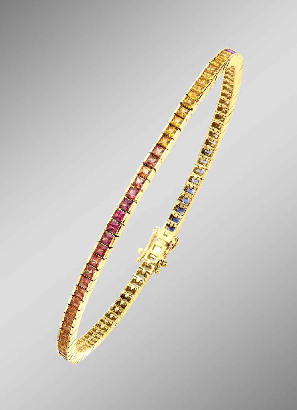 Hochwertiges Armband mit echten Safiren in Multicolor
