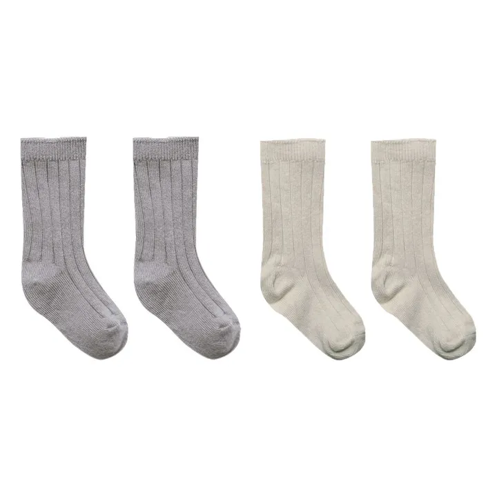 Quincy Mae Lot 2 Chaussettes | Vert de gris