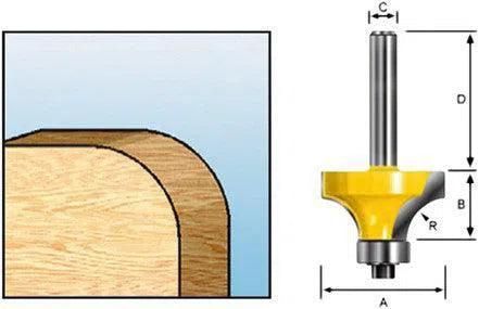 Makita D-11265 Freesbit Afrondfrees   lager S 12mm 50,8x25,4mm R19,05