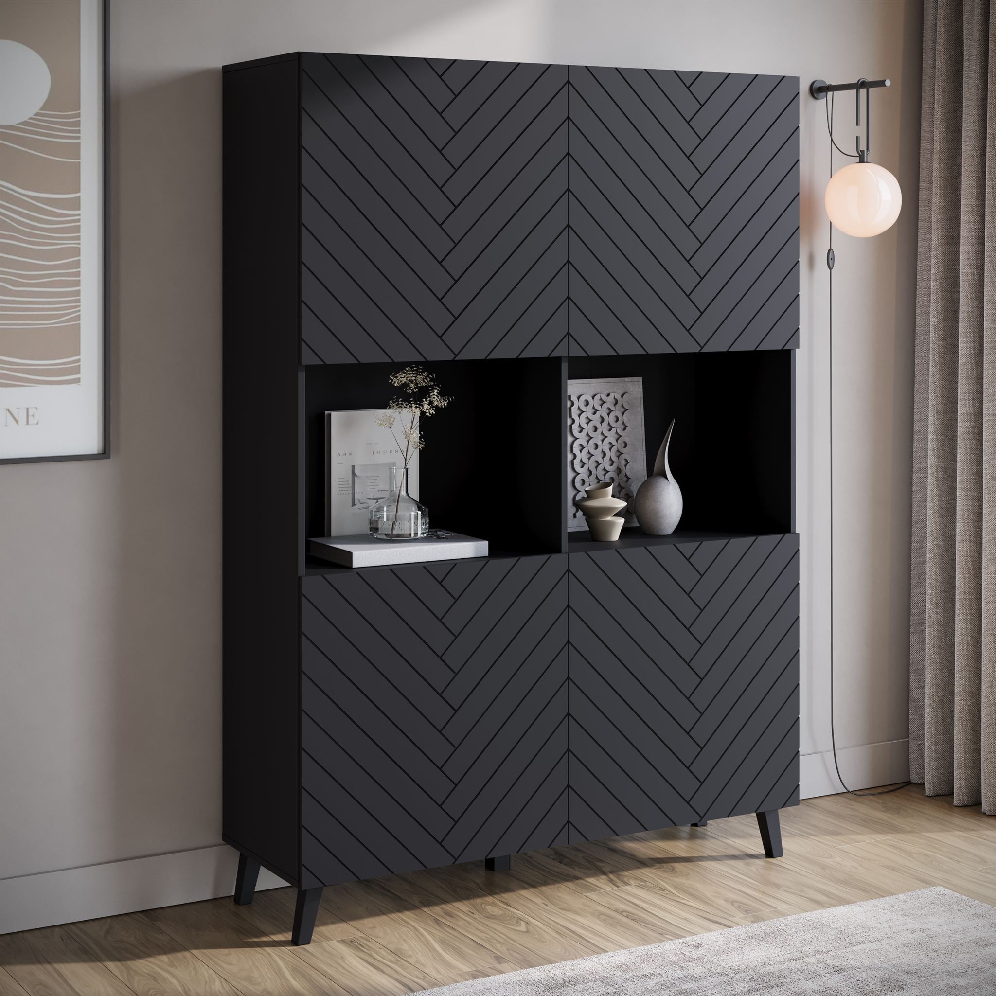 Meubella - Dressoir Pulse 2 - Zwart - 120 cm