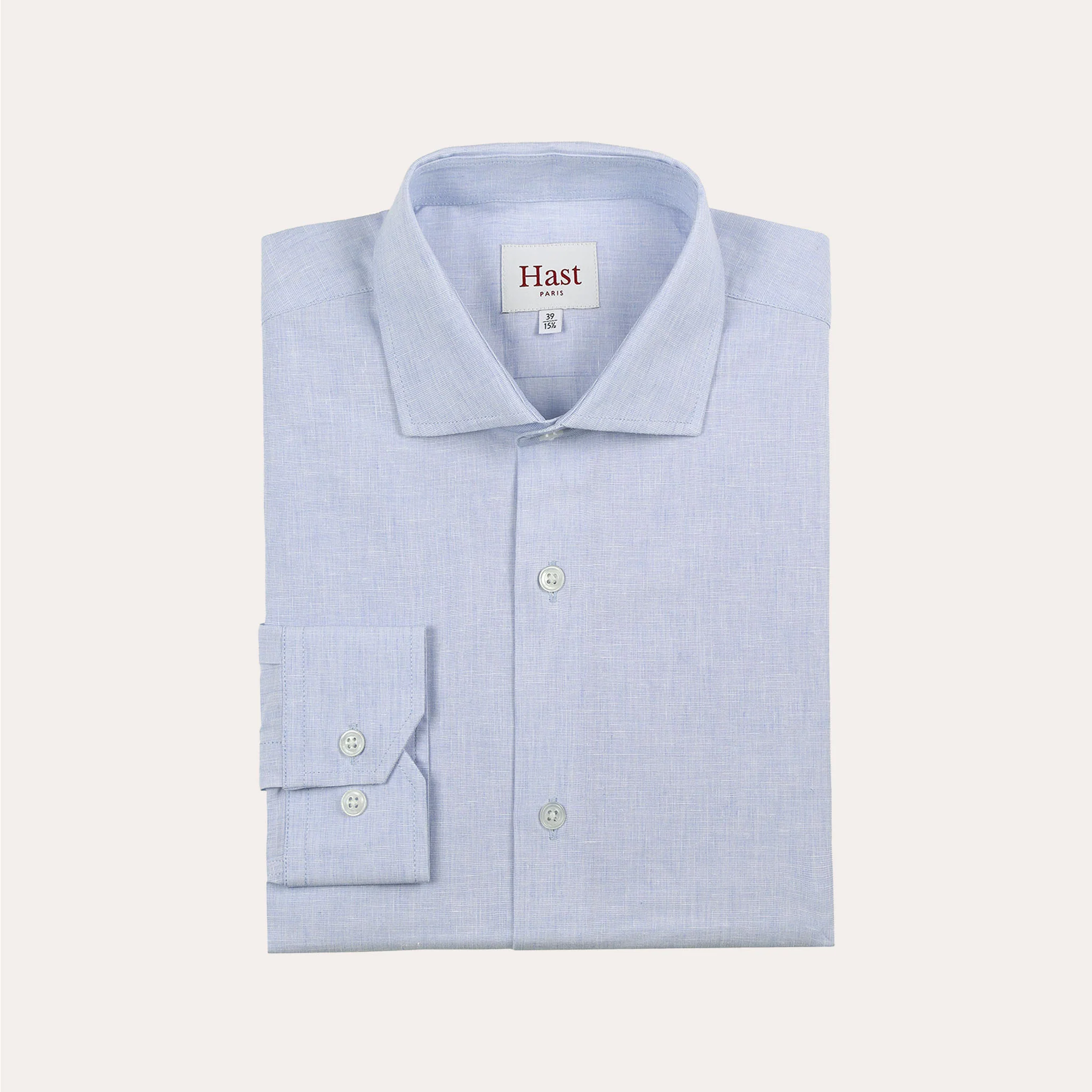 Sky blue cotton and linen shirt