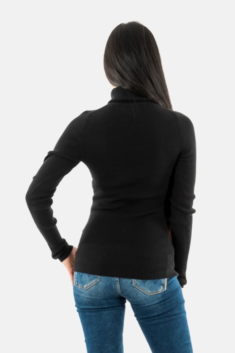 Pull hiver calvin klein jeans woven label roll nec beh black