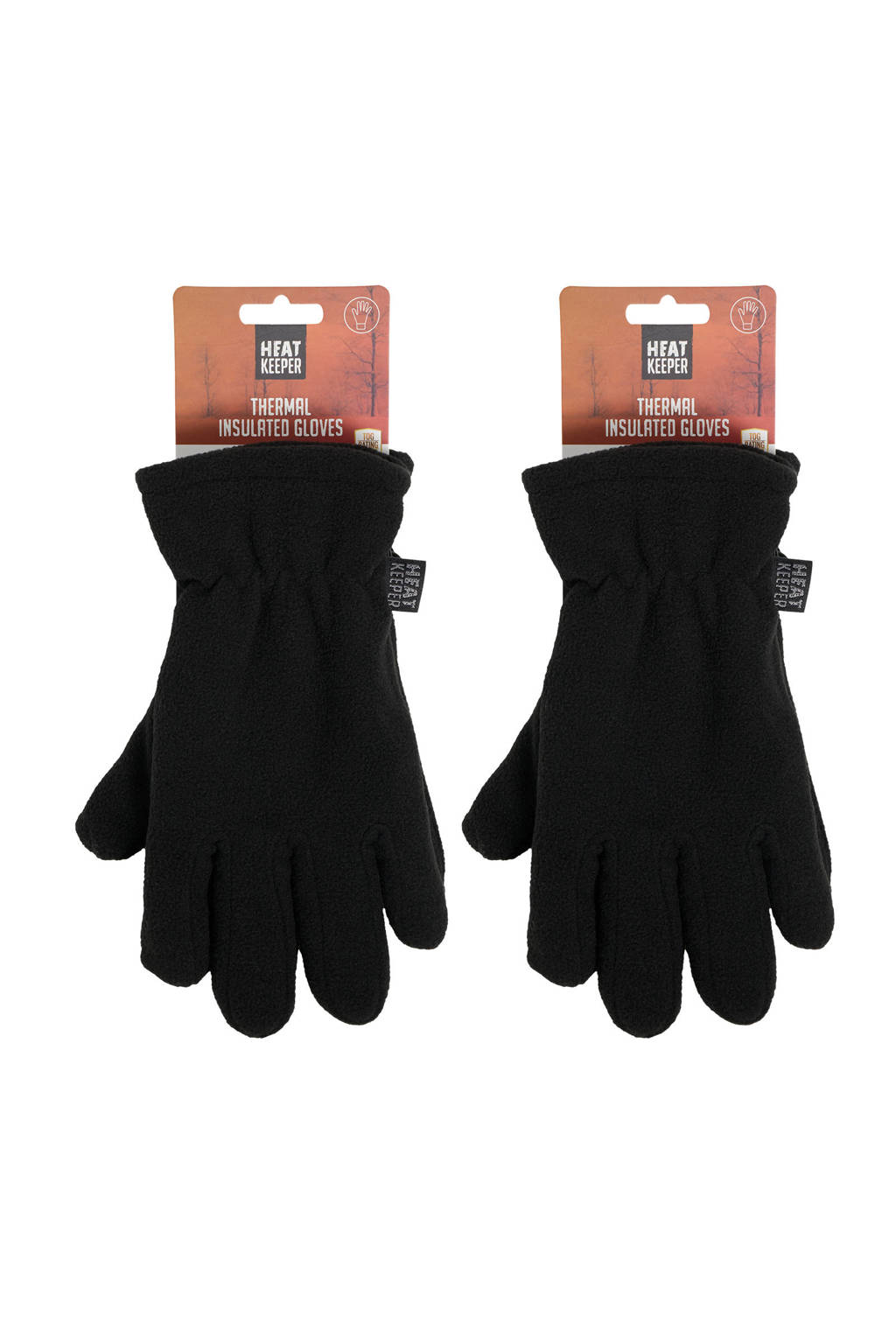 Heatkeeper thermo handschoenen - set van 2 zwart