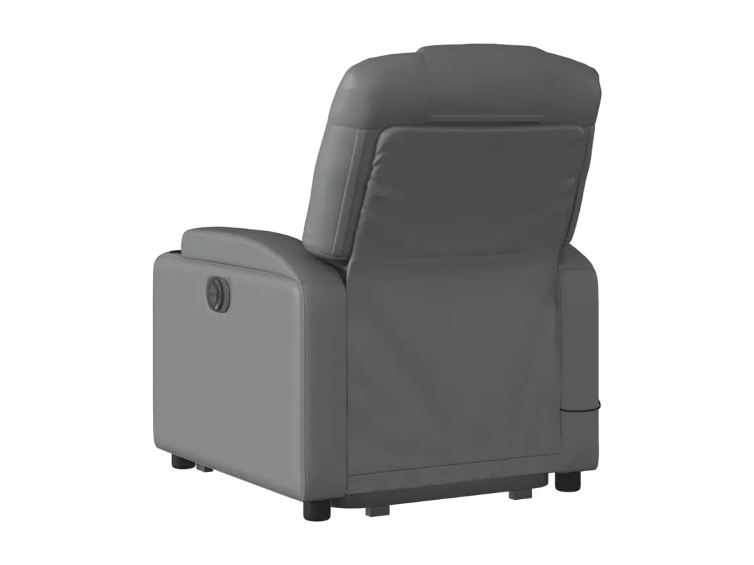 Fauteuil inclinable massant électrique gris similicuir