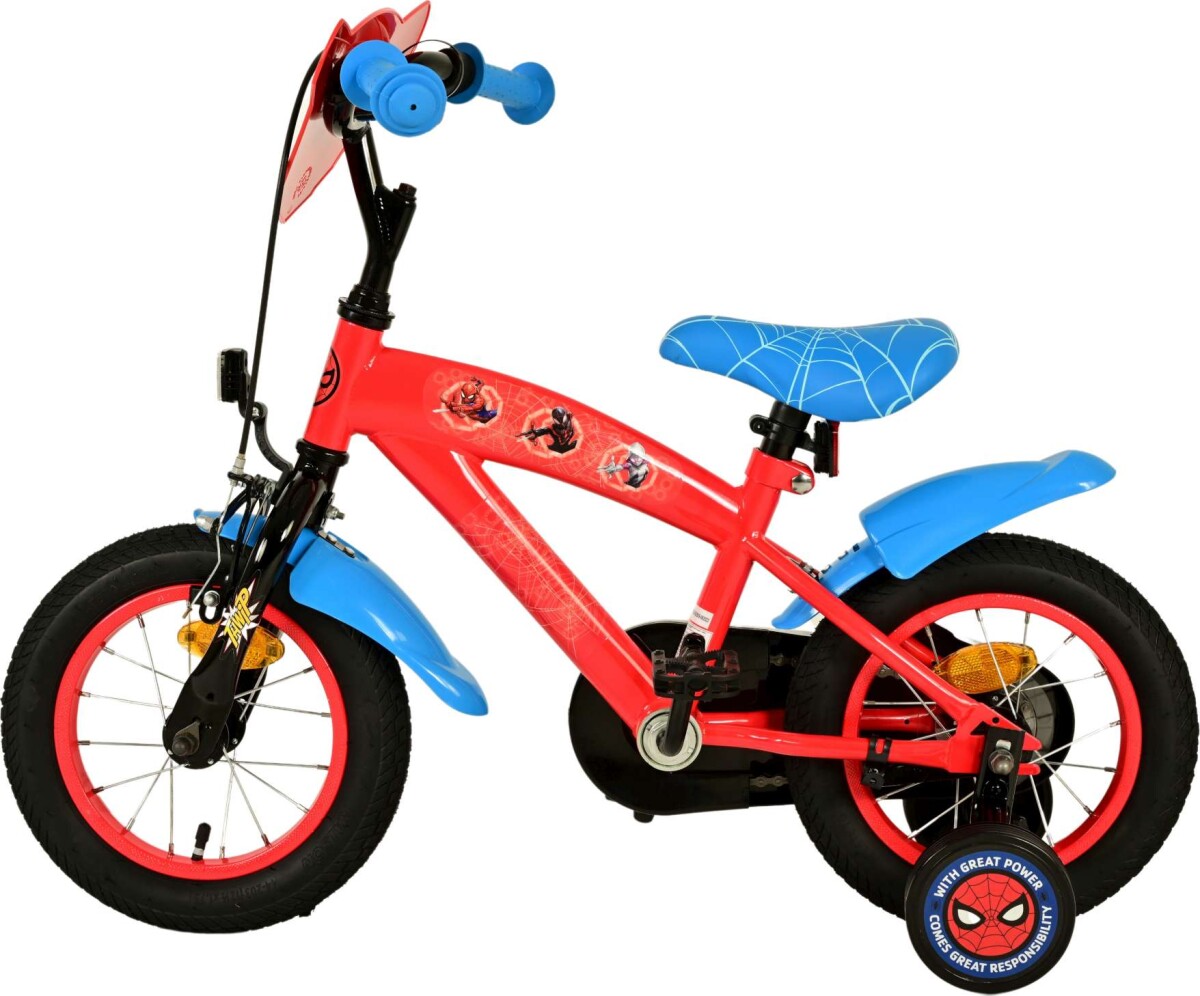 Spiderman - Cykel Med Støttehjul Til Børn - 12'' - Volare