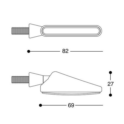 Clignotant Barracuda Séquentiel SQB-LED BASIC (La paire) Universel - Noir
