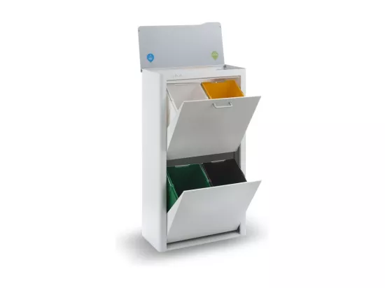 Poubelle cuisine de tri sélectif - 4 compartiments de 20L- CUBEK