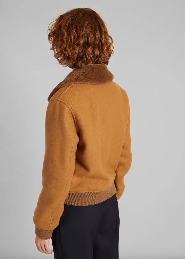 Blouson col effet mouton en laine vierge L'Exception Paris