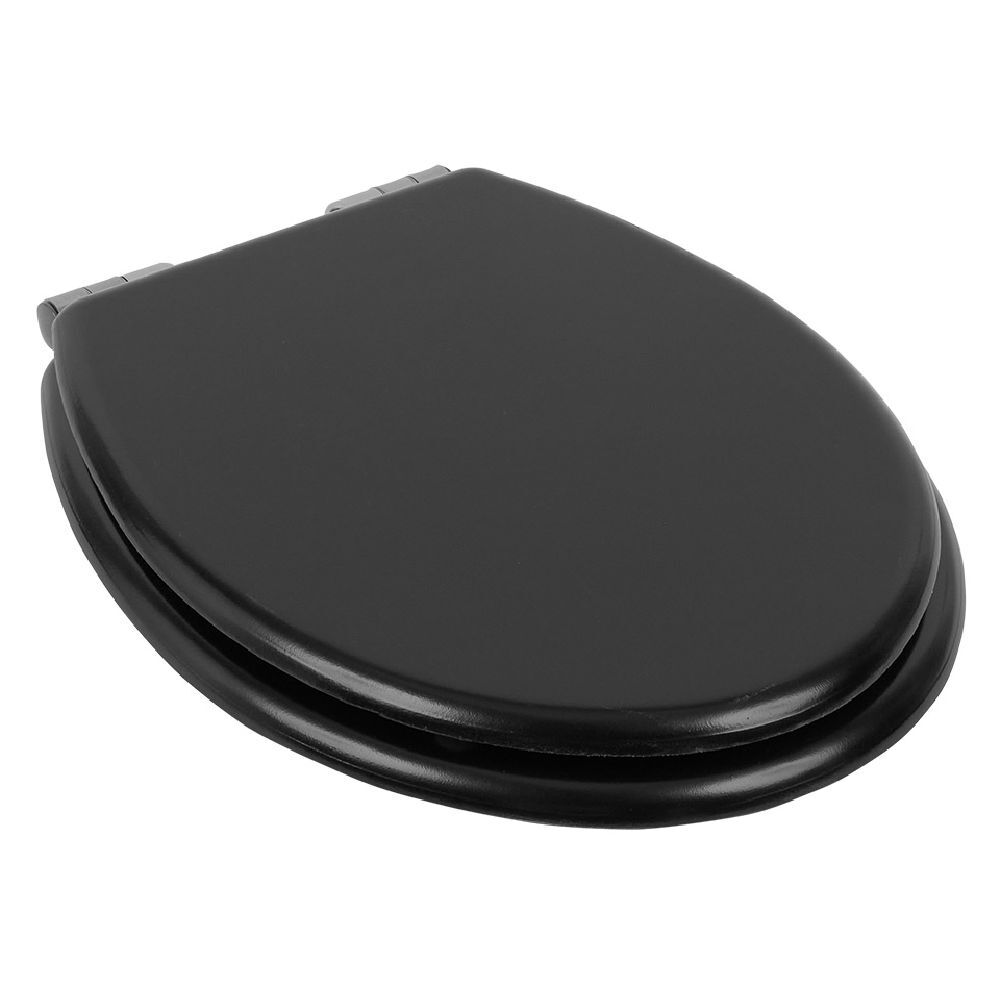 Abattant WC noir avec frein de chute réglable déclipsable 46x36cm