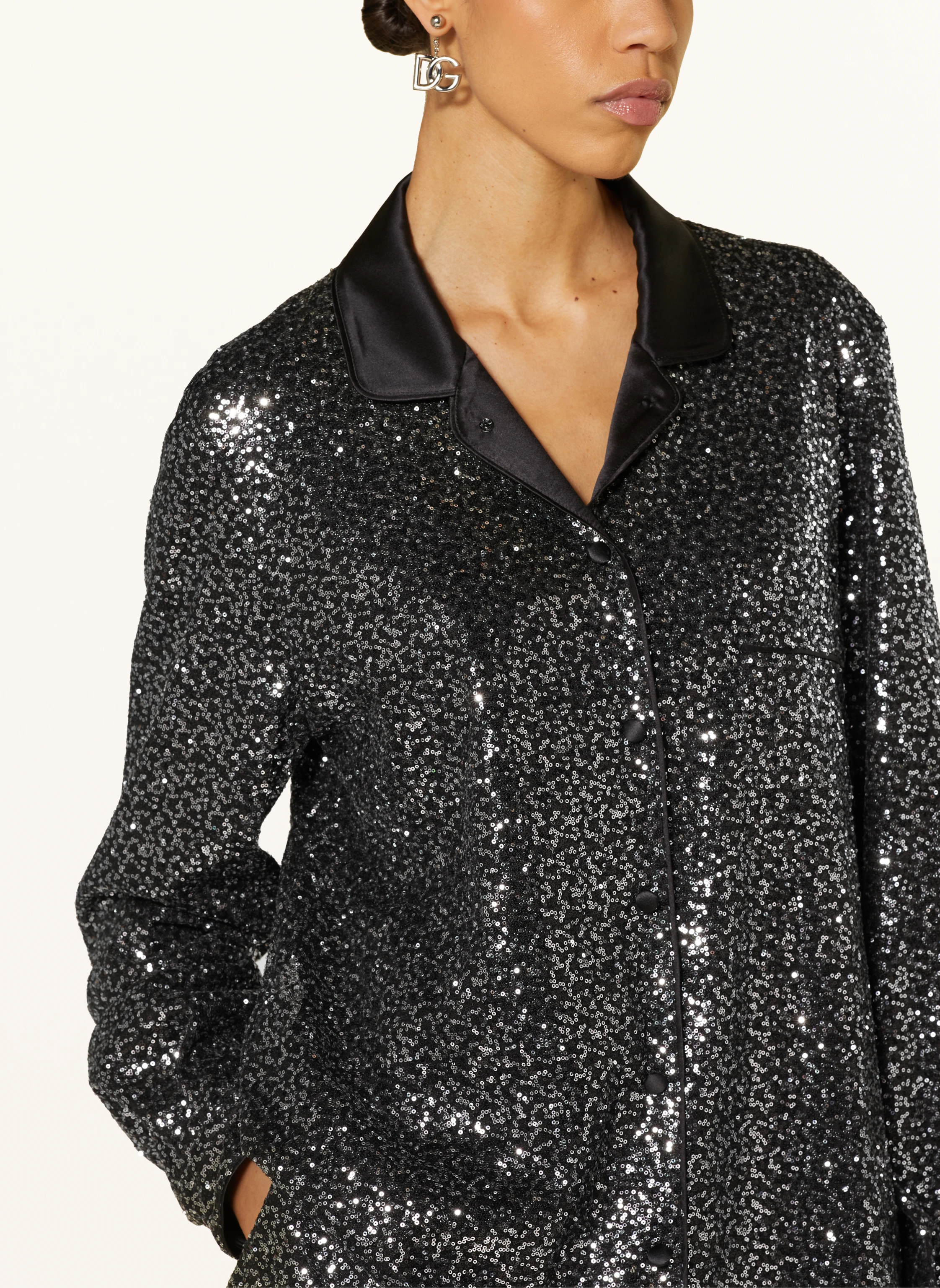 DOLCE & GABBANA Satinbluse mit Pailletten