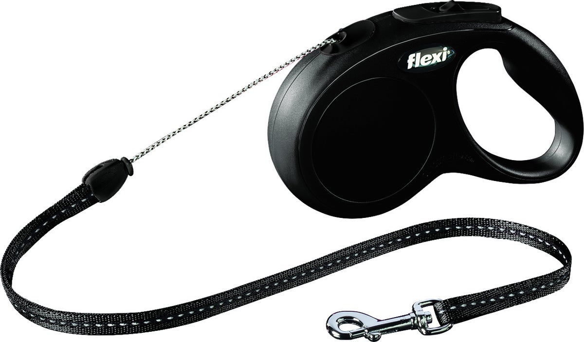 Flexi rollijn classic cord S 5 meter zwart