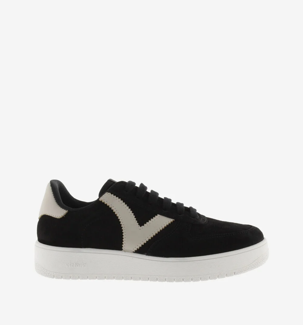 MADRID SPLIT LEATHER TRAINERSNEGRO