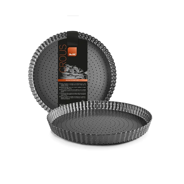 Moule à tarte dentelé perforé antiadhérent avec fond amovible 20 cm Ib
