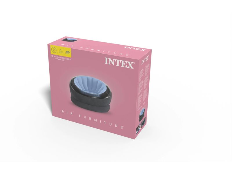 Intex Aufblasbarer Sessel Empire 112 x 109 cm, Blau, Schwar Bequemer Luftsessel