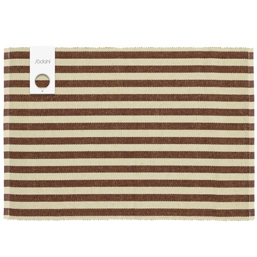 Södahl Statement Stripe 2-pak Dækkeservietter, Coffee Brown, 33x48 cm