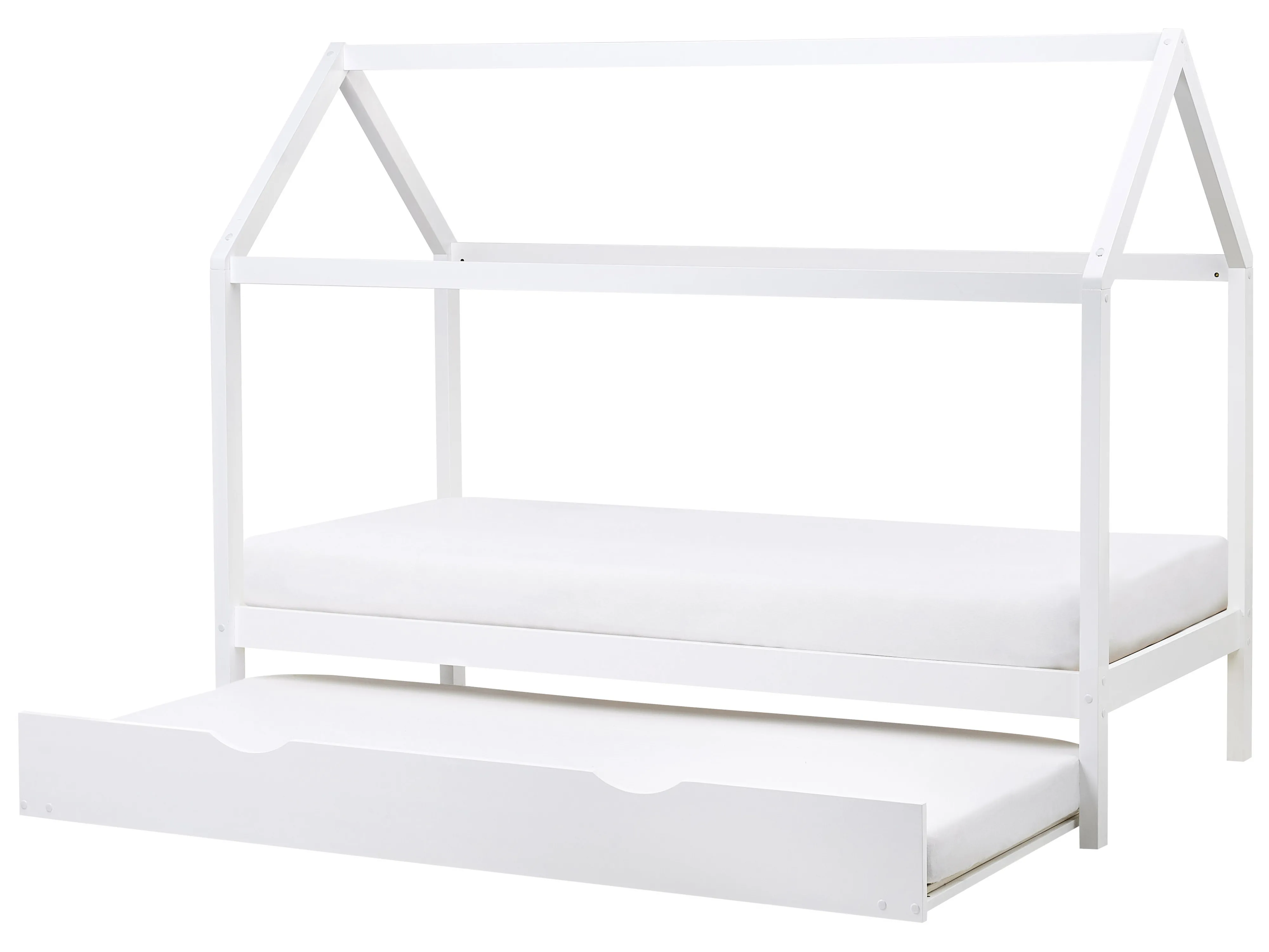 Kinderonderschuifbed Dennenhout CRILLON 90 x 200 cm Wit