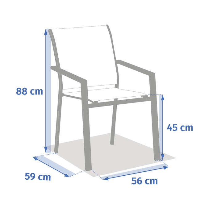 Ensemble table de jardin extensible LUZANE + 12 fauteuils ESSENTIA Argile & Café