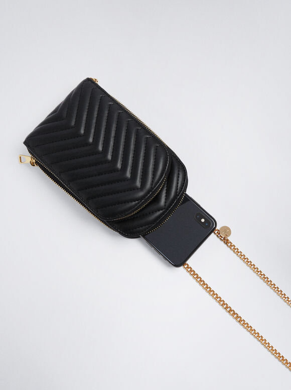 Bolsa acolchoada para celular - Preta