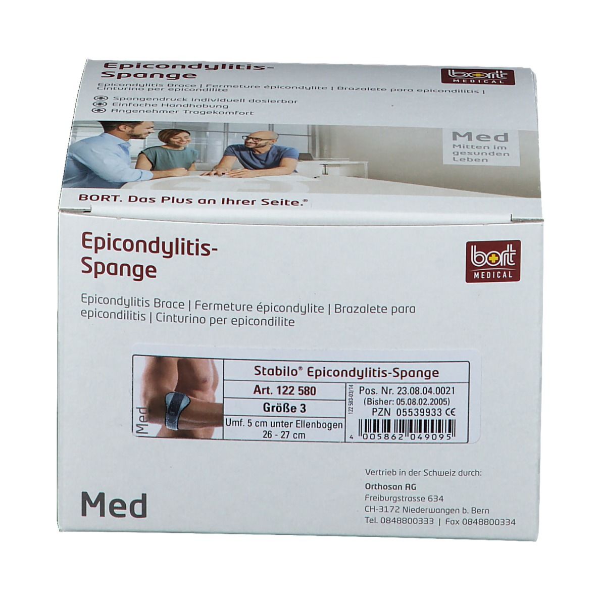 BORT Stabilo® Epicondylitis-Spange mit ulnarer Entlastung Gr. 3 grau