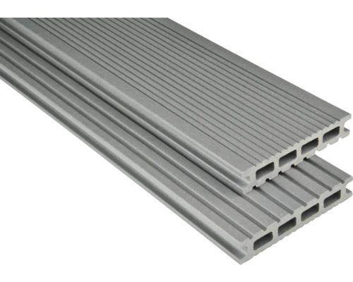 Konsta WPC terrasplanken Futura holle kamerprofiel mat 26x145 mm (verkoop per meter van 1,00 m tot max. 6,00 m) grijs