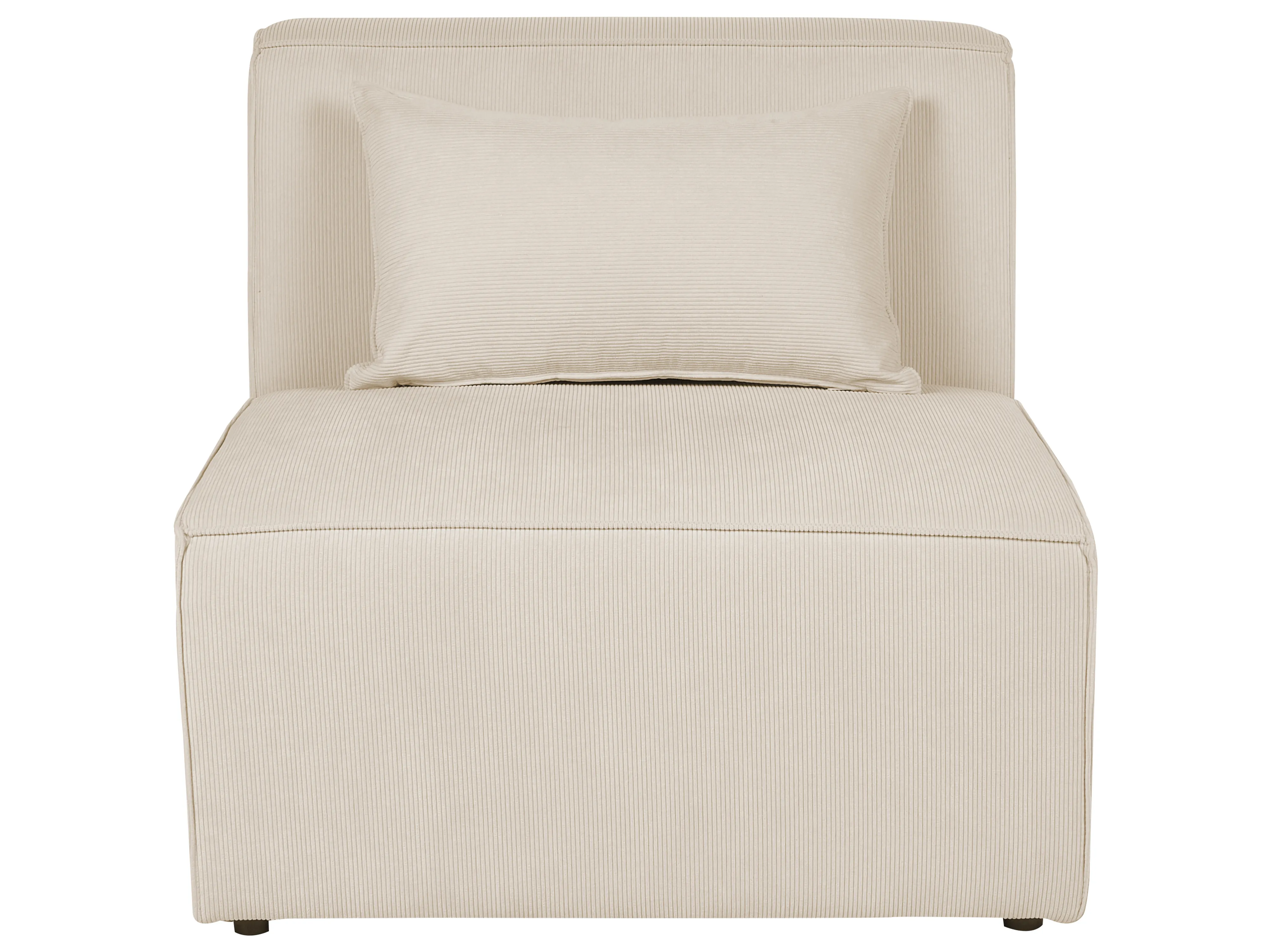 Modulaire hoekbank 3-zits LEMVIG Corduroy Lichtbeige met ottomaan rechtszijdig