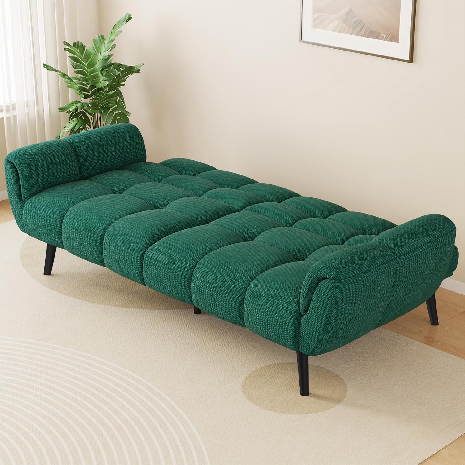 Sofa Mit Schlaffunktion, Klappsofa Sofa 3 Sitzer, Schlafsofa 155x85cm, Bequemes Geeignet Für Wohnzimmer, Büro, Lounge, Zimmer, Schlafzimmer