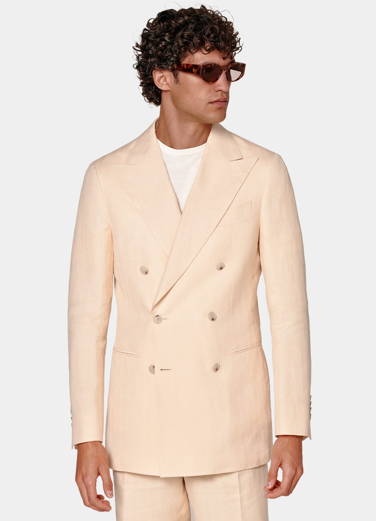 Costume Havana coupe Tailored rose clair