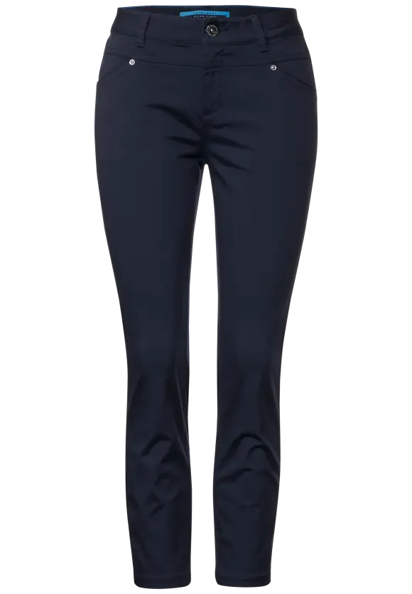 Casual Fit Seidenoptik Hose - deep blue