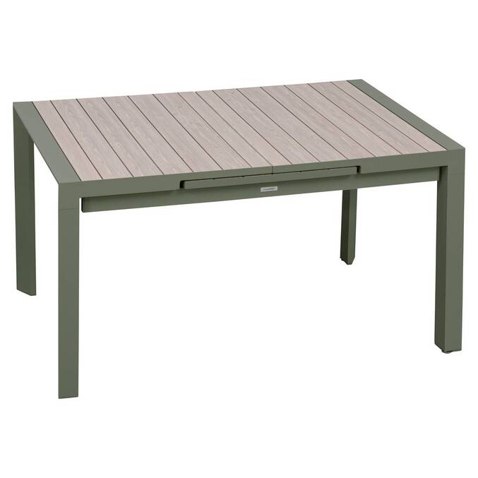 Table de jardin extensible rectangulaire EVASION Lin / Vert laurier