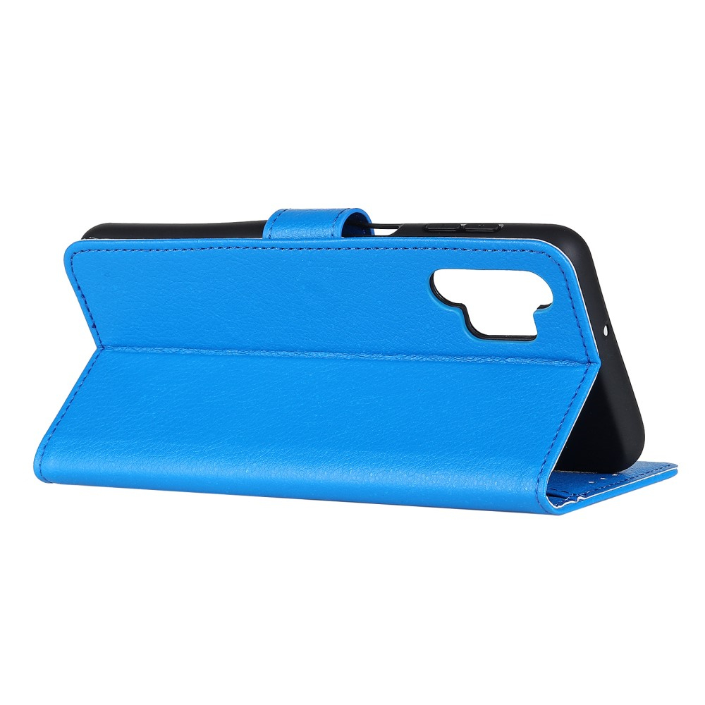 Samsung Galaxy A32 (4G) Leder Tasche Flip Cover Litchi Look - Blau