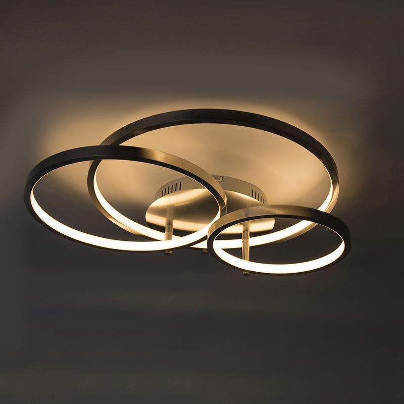 Moderne plafondlamp staal incl. LED en dimmer- Rondas