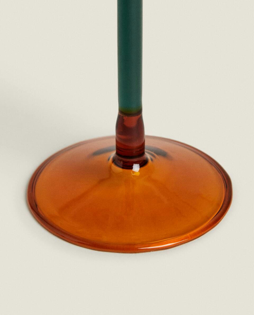 Copo de borosilicato com haste colorida