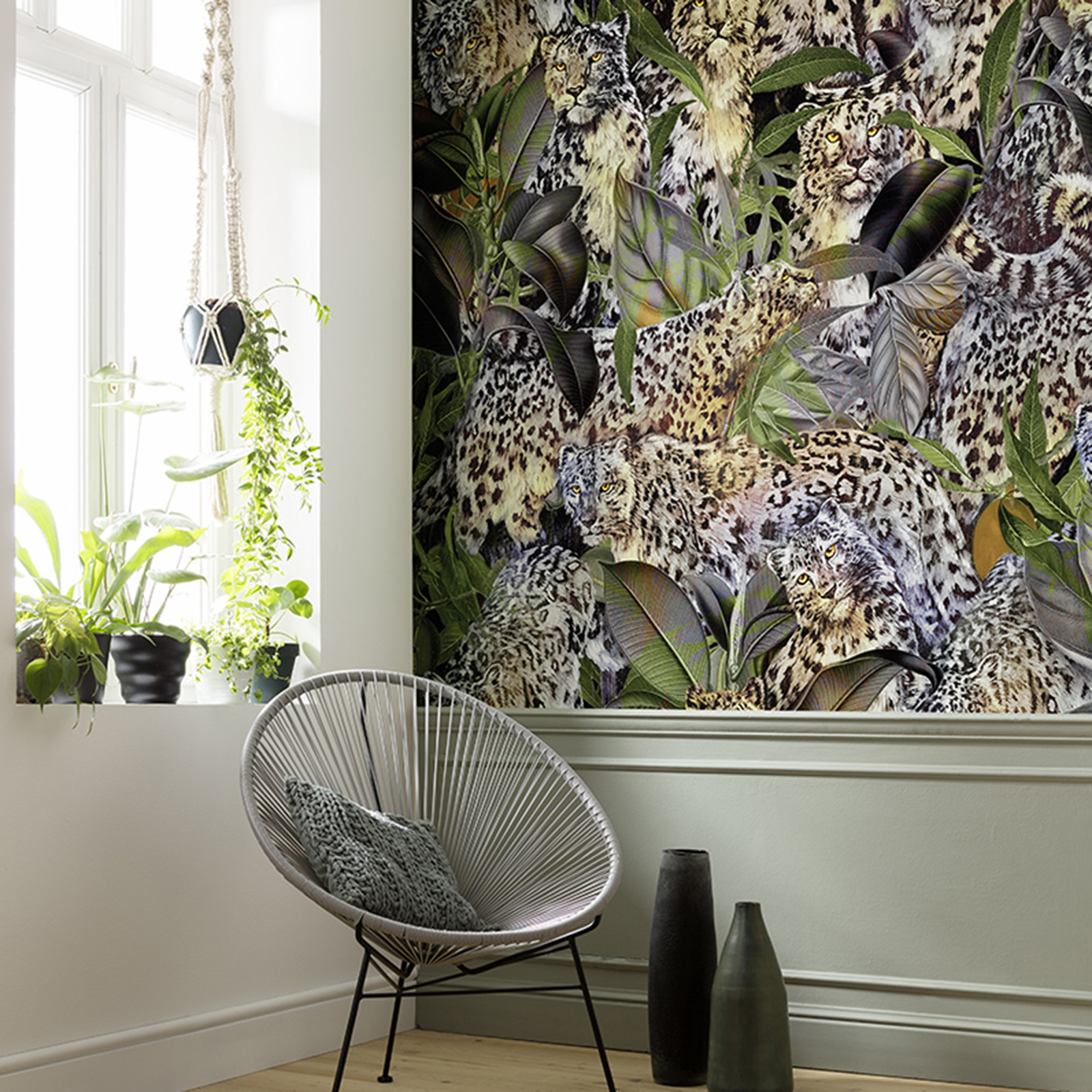 Vlies-Fototapete WILD CATS - bunt - 200x250 cm