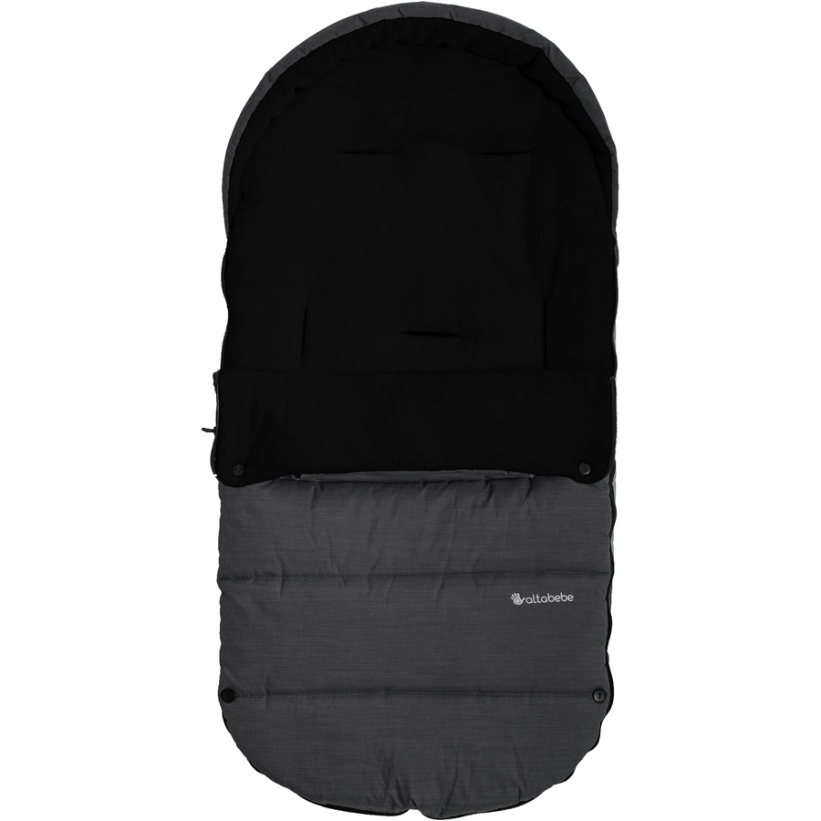 Altabebe Winterfußsack für Kinderwagen und Buggy Dunkelgrau-Schwarz