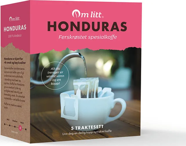 Om Litt Honduras Kaffe Filter Medium Brent/røsted