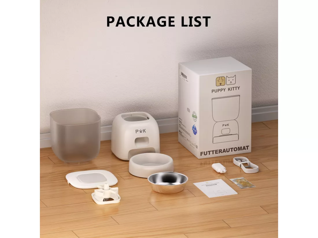 3L WiFi Distributeur Croquettes Chat Automatique - Beige Mangeoire Automatique pour Chat et Chien - 10 Repas par Jour - Enregistrement Vocal 10s