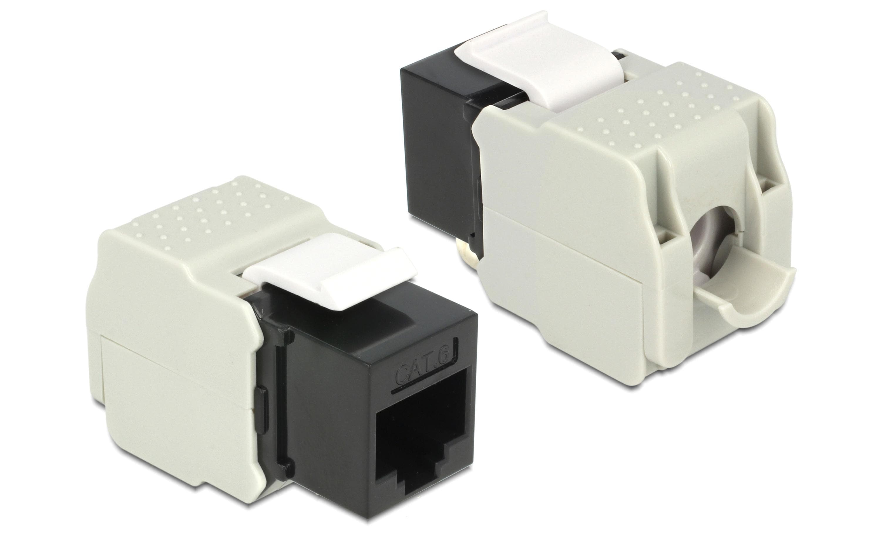 Keystone-Modul RJ-45 Cat.6, UTP SchwarzCat.6-Keystone-Modul mit RJ45 Buchse - LSA
