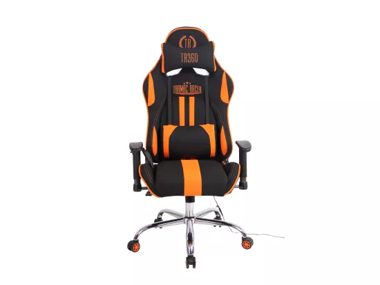 Chaise de bureau - Tissu & Métal chromé - Noir / Orange - Limit XM