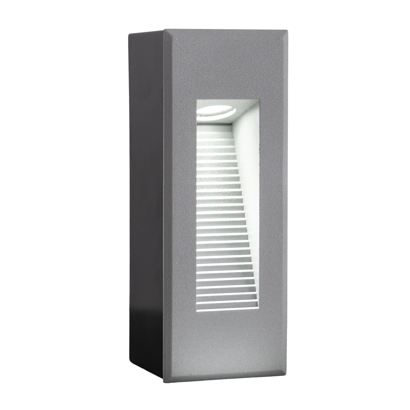 LED-Einbau-Außenwandleuchte KOLARI - silber - 17,1 cm