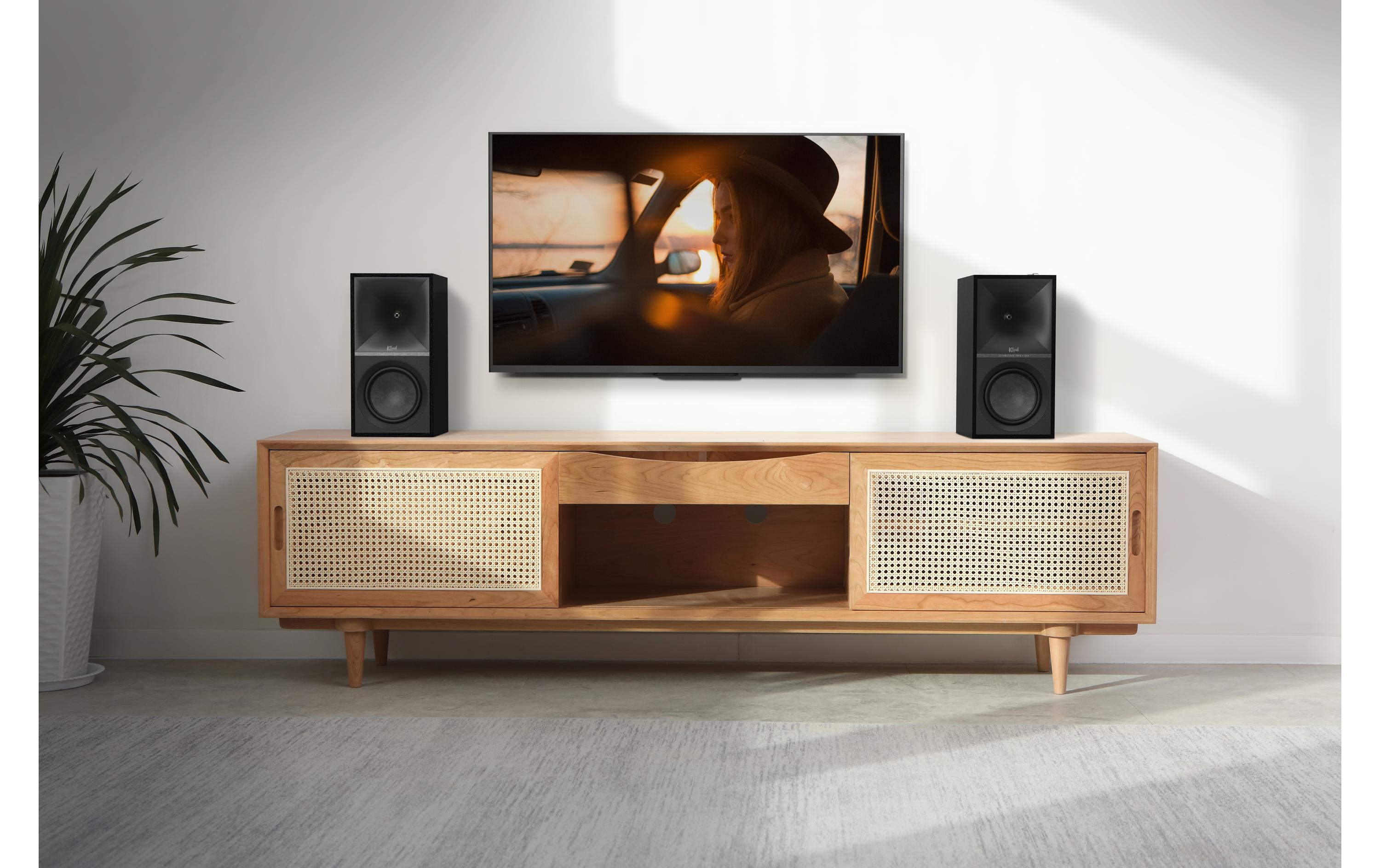 Regallautsprecher Paar The Sevens – Schwarz<br>Aktivlautsprecher-Paar mit Bluetooth und digitalen Anschlüssen