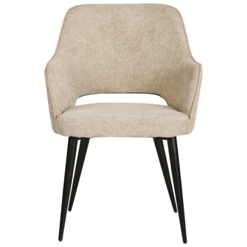 KARWEI eetkamerstoel Puck beige polyester stof met armleuning