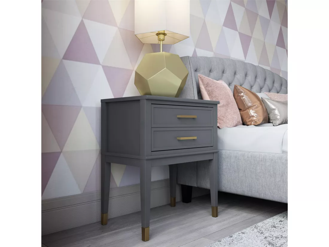 Westerleigh | Table d'appoint à 1 tiroir en MDF gris graphite
