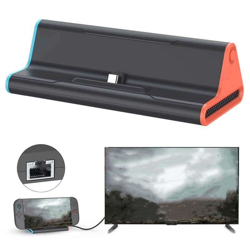 Docking Station Stand 4K@60Hz mit LAN / PD / USB-A 3.0 für Nintendo Switch 2 - Schwarz